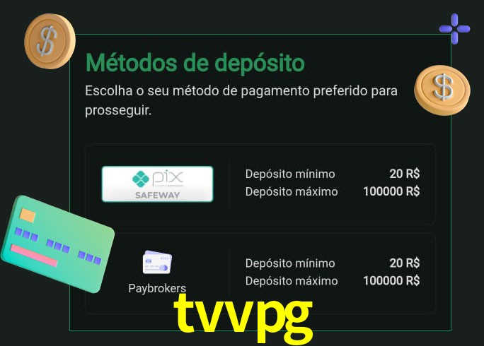 O cassino tvvpg oferece uma grande variedade de métodos de pagamento